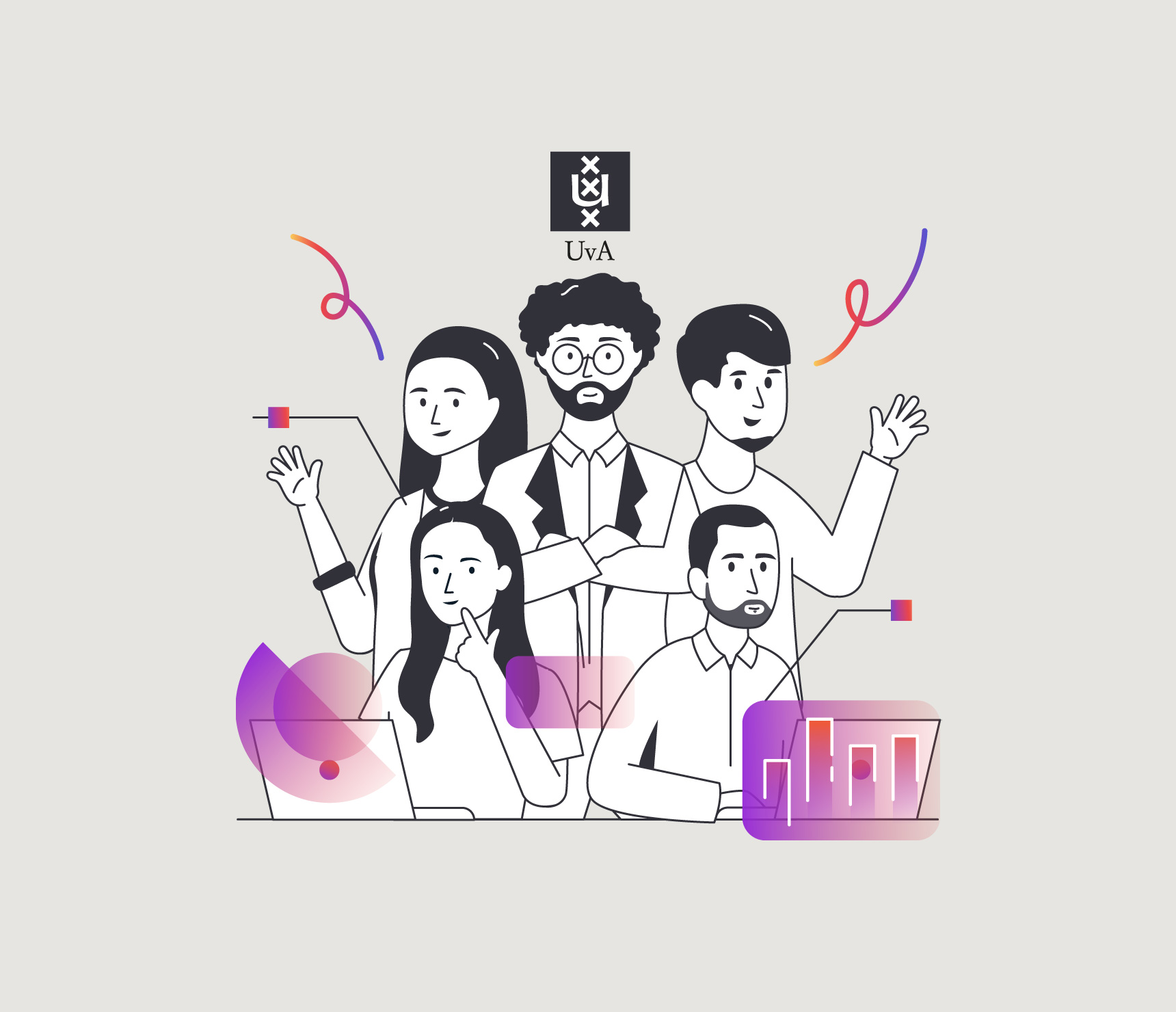 Illustratie Universiteit van Amsterdam UvA op maat