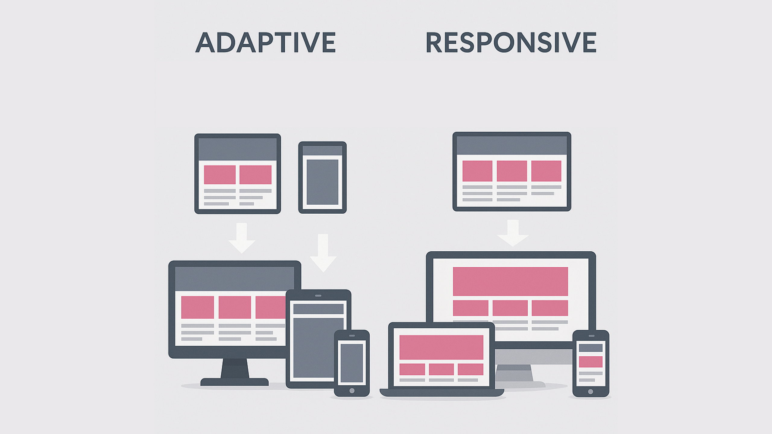 verschil adaptive design en responsive design